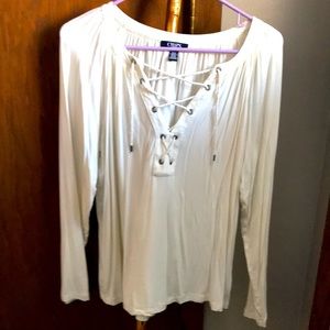 Chaps medium off white/ivory long sleeve top